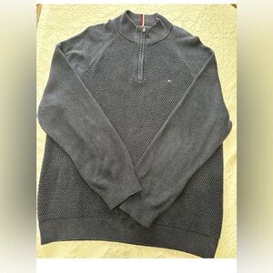 Tommy Hilfiger Mens XXL Blue Quarter-Zip Pullover Sweater